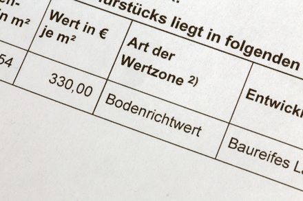 Foto: Dokument mit Bodenrichtwert
